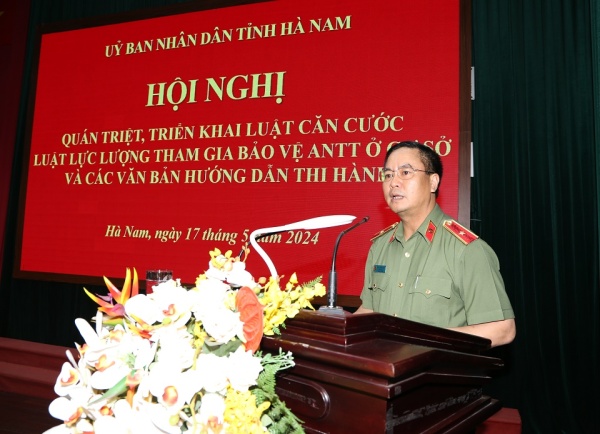 UBND tỉnh Hà Nam tổ chức Hội nghị quán triệt, triển khai Luật Căn cước, Luật lực lượng tham gia bảo vệ ANTT ở cơ sở và các văn bản hướng dẫn thi hành luật