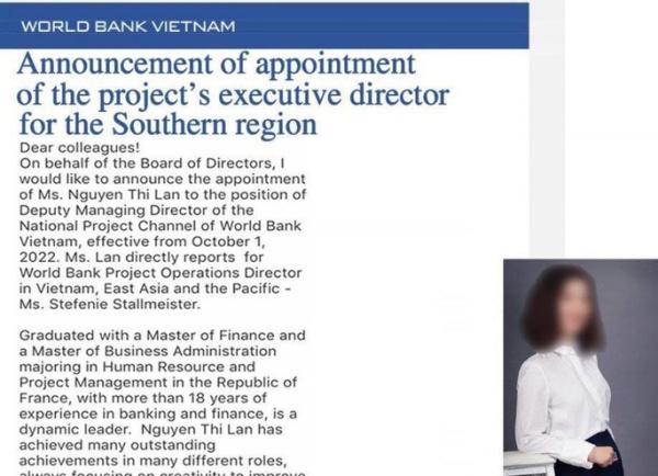 Xuất hiện kẻ mạo danh Ngân hàng Thế giới để lừa đảo ở Việt Nam