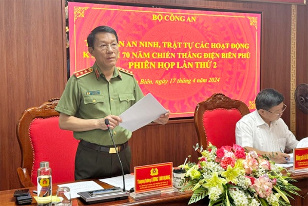 Thứ trưởng Lương Tam Quang kiểm tra công tác, chủ trì phiên họp Tiểu ban an ninh, trật tự Lễ kỷ niệm 70 năm Chiến thắng Điện Biên Phủ