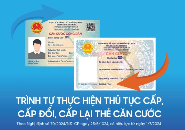 Cấp đổi thẻ căn cước trực tuyến được giảm 50% lệ phí