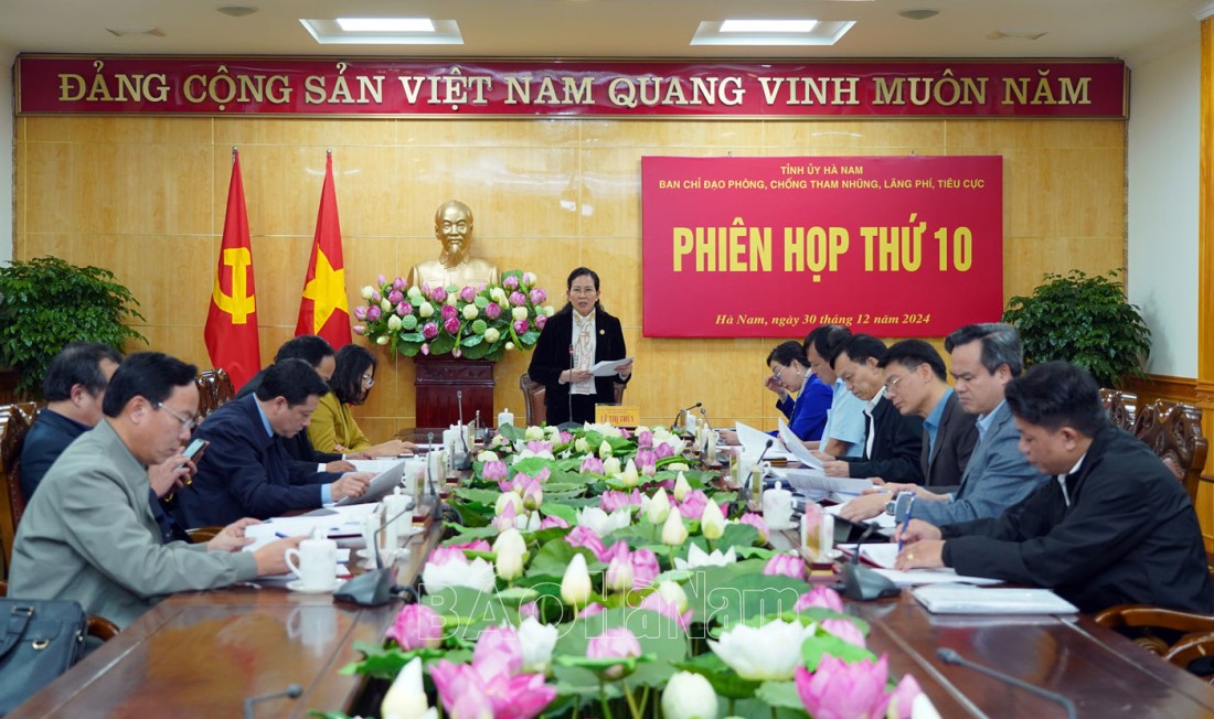 Phiên họp thứ 10 Ban Chỉ đạo tỉnh về phòng, chống tham nhũng, lãng phí, tiêu cực