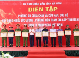 Hà Nam: Diễn tập phương án chữa cháy và cứu nạn, cứu hộ cấp tỉnh năm 2022 tại Công ty TNHN Qisda Việt Nam